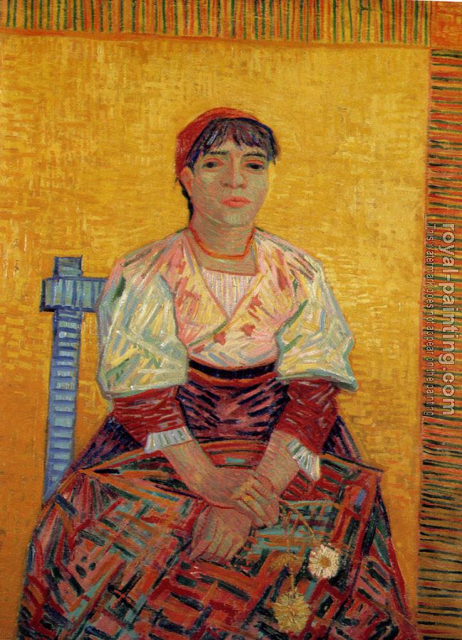 Vincent Van Gogh : Portrait of a Woman with Carnatios (Augostina Segatori)